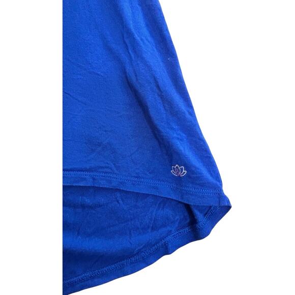 Women's Blue Muscle Shirt Sz M Breathe In Breathe Out Sleeveless Yoga Tee Top - Picture 3 of 8